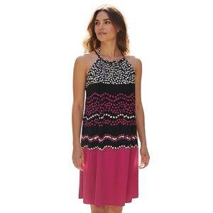 JULIAN TAYLOR Pink and Black Polka Dot Dress for Woman Size 8